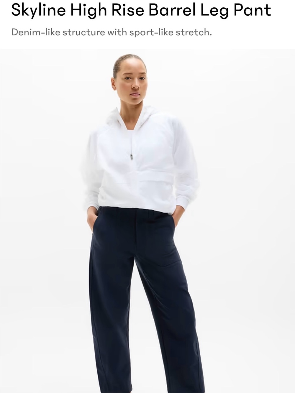 Athleta Skyline High-Rise Barrel Leg Pant — Navy